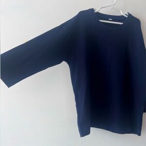 NWOT Muji kids cotton long sleeve shirt navy blue